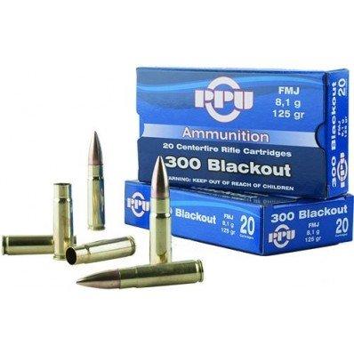 TRZ Trading PPU Standard Rifle Ammunition .300 AAC Blackout 125 gr FMJ 1340 fps 20/ct .300 Blackout