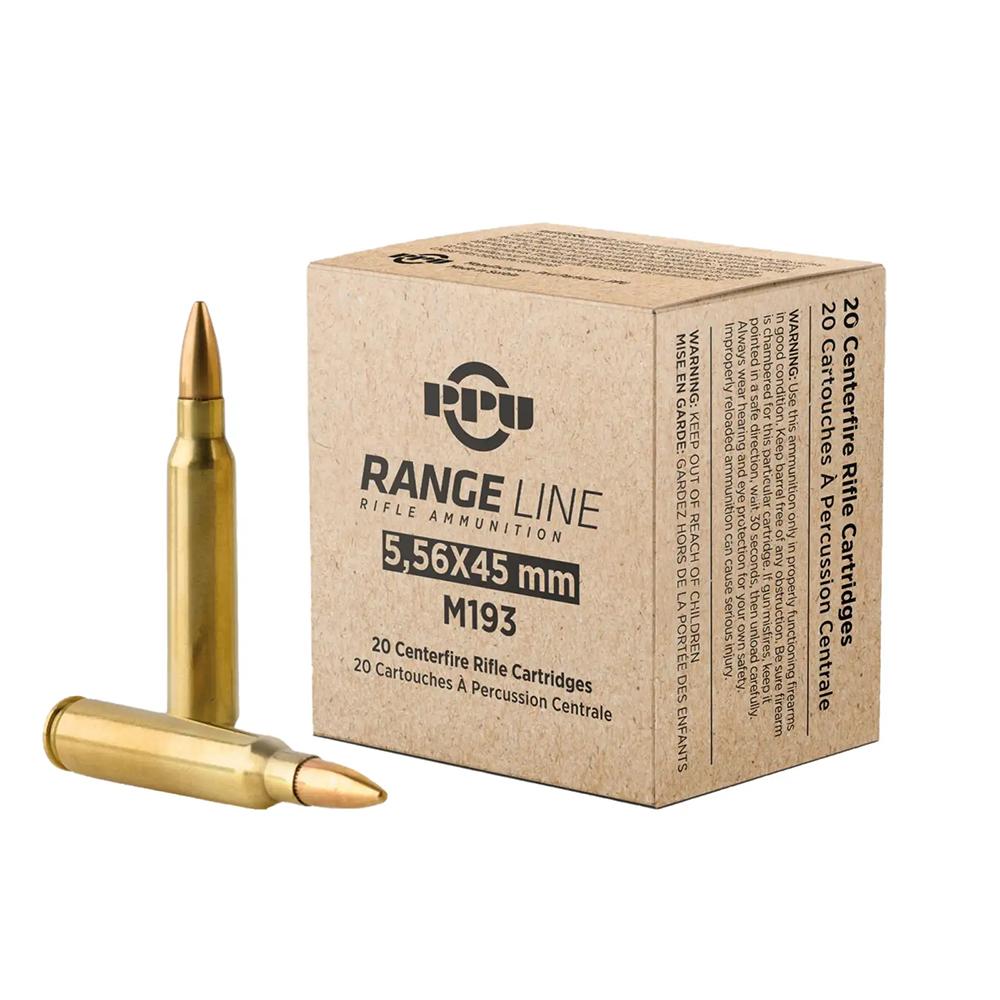 TRZ Trading PPU RangeLine Rifle Ammunition 5.56X45 NATO 55gr FMJBT 3240 fps 20/rd