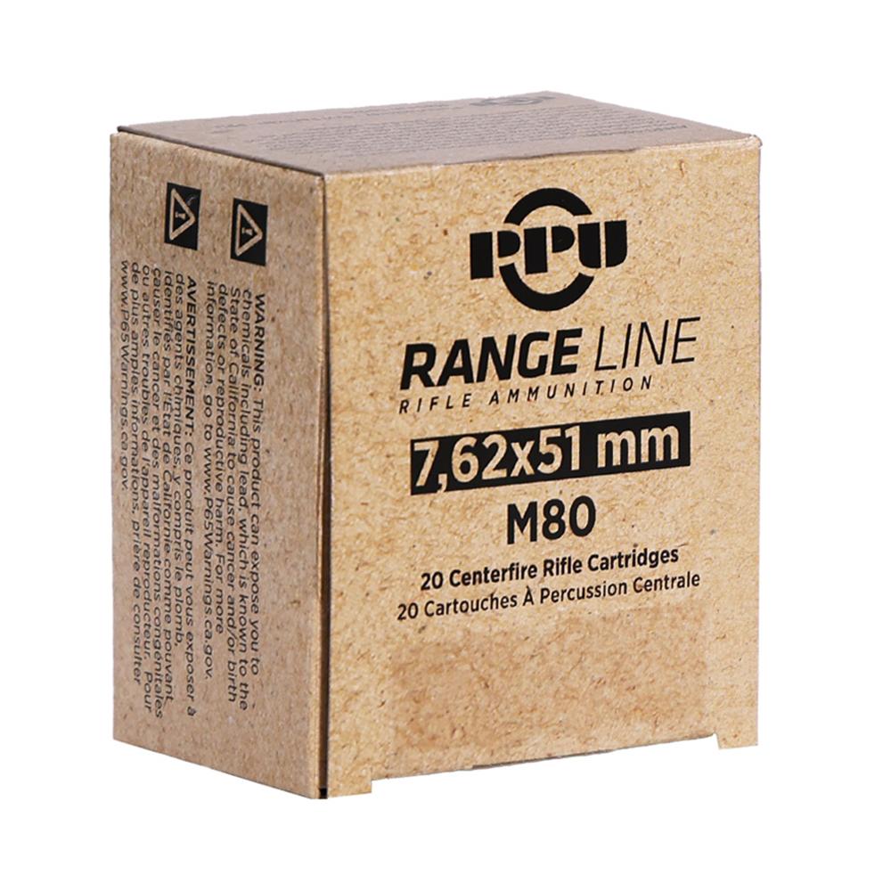 TRZ Trading PPU RangeLine Rifle Ammunition 7.62X51 NATO 145gr FMJ 20/rd