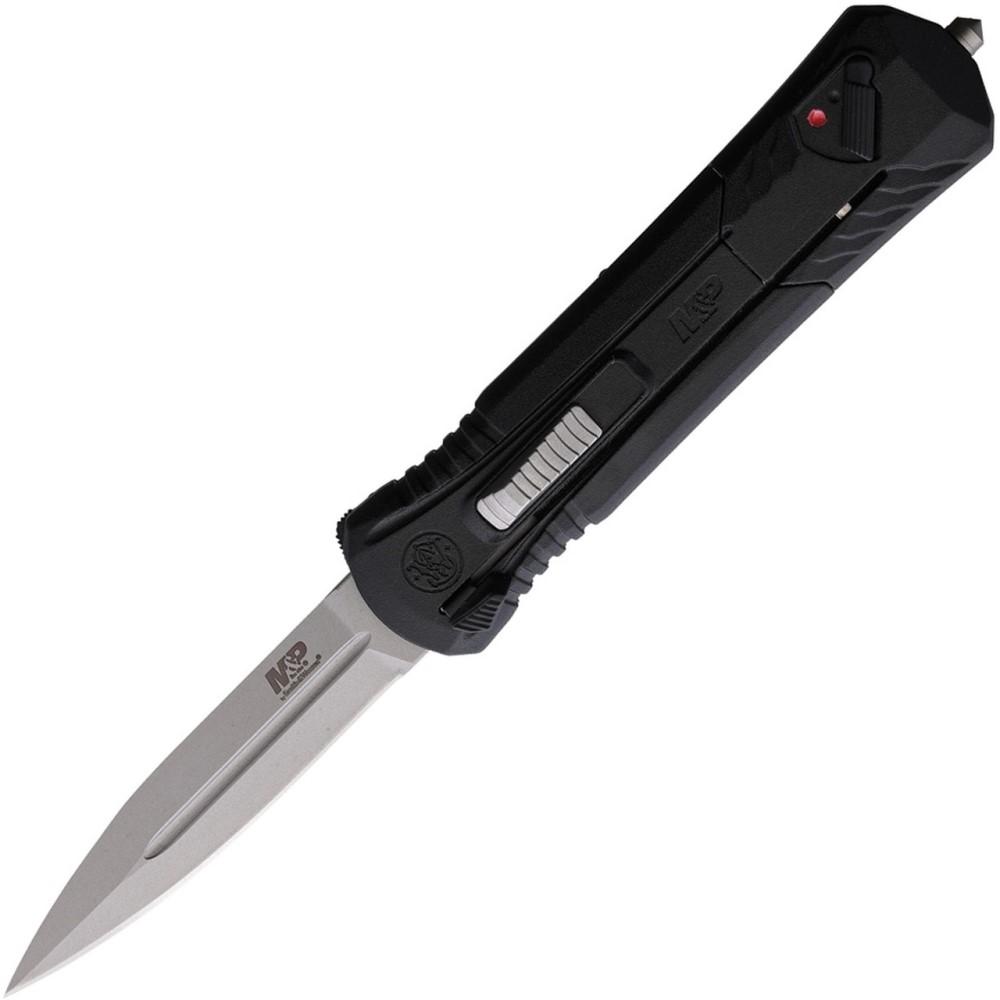 Smith & Wesson M&P Assisted OTF Knife 3-1/2" Spear Point Blade Black-img-1