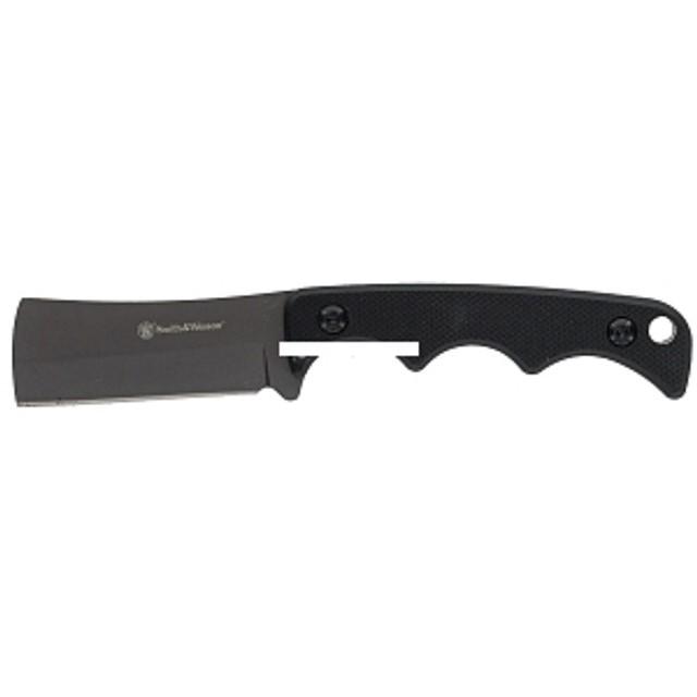 Smith & Wesson H.R.T. Cleaver Neck Fixed Knife 2 Cleaver Blade Black with Nylon Sheath - Battenfeld Technologies