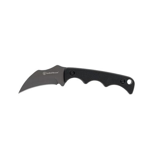 Smith & Wesson H.R.T. Karambit Neck Fixed Knife 2 Cleaver Blade Black with Nylon Sheath Blister