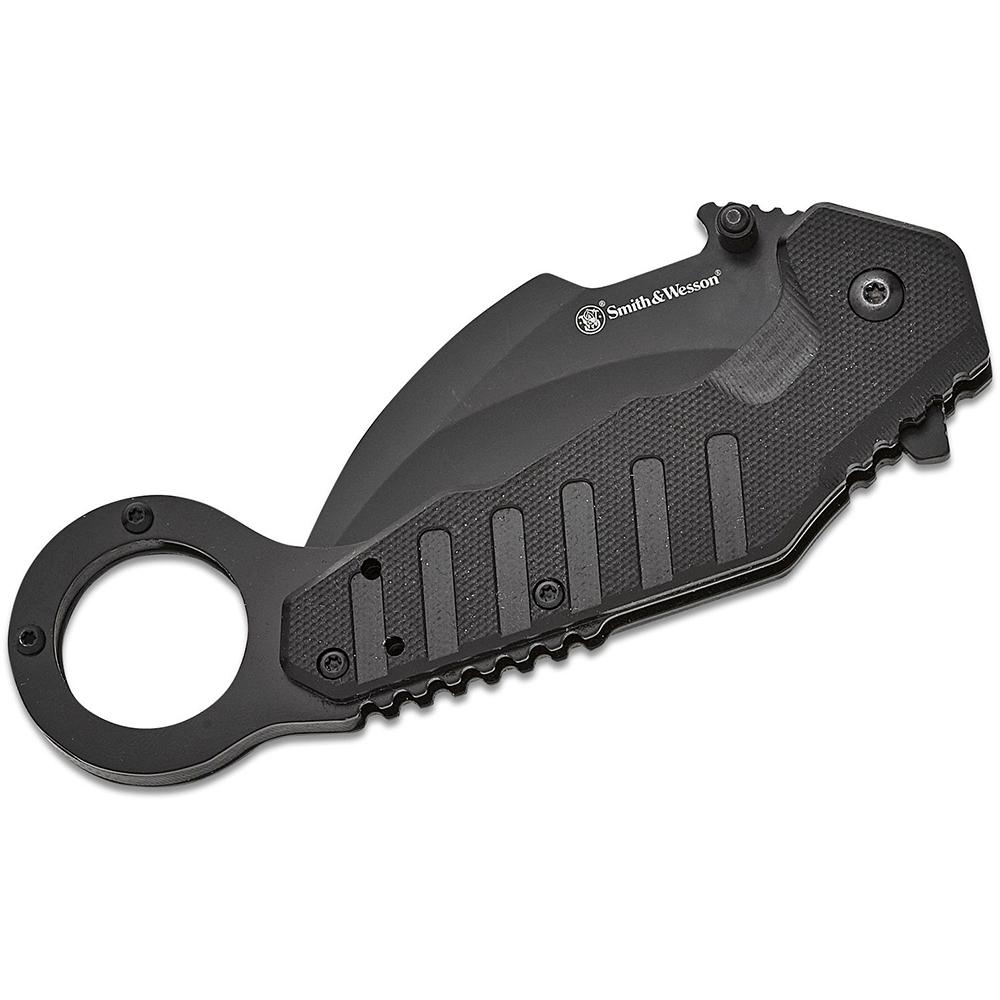 Smith & Wesson Extreme Ops Karambit Assisted Folding Knife 3" Hawkbill Blade Black