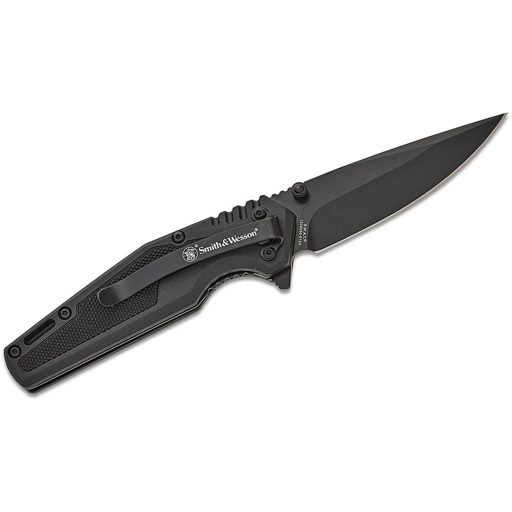 Smith & Wesson SWAT Assisted Folding Knife 3 Drop Point Blade Black Box - Battenfeld Technologies