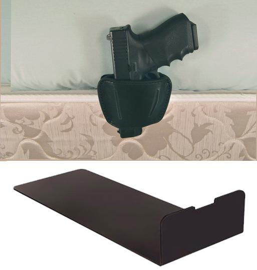 Bedside Gun Bracket with BLACK 035 Concealed Carry Holster LARGE