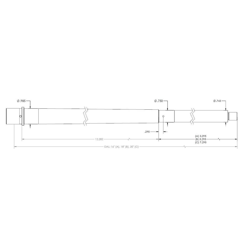 Proof Steel Drop in Barrel for Rifle Gas System AR-15 Compatible Firearms 6 ARC 16" 1:7.5 Twist 5/8-24 6mm ARC
