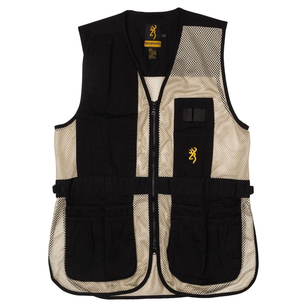 Browning Trapper Creek Mesh Shooting Vest Black and Tan S-img-1