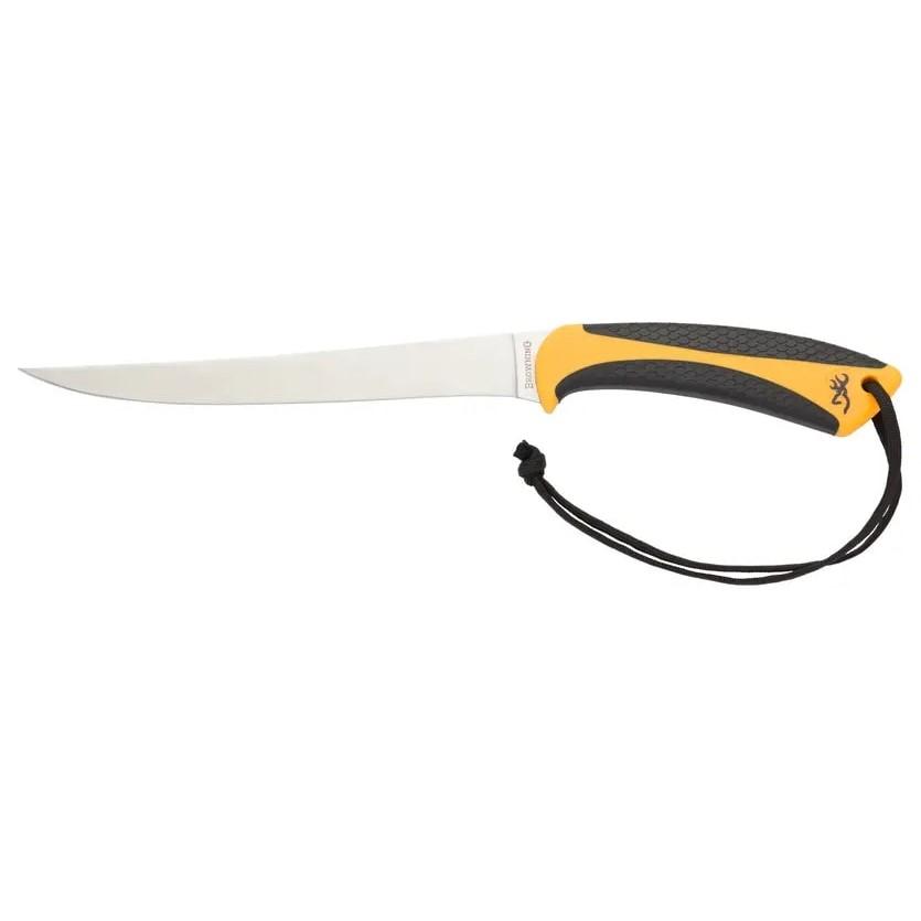 Browning White Water Fillet Knife 7 1/4" Fixed Blade Yellow-img-1