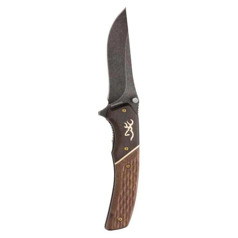 Browning Buckmark Hunter Liner Lock Knife Hardwood Scales - Large - 3-1/2-img-0