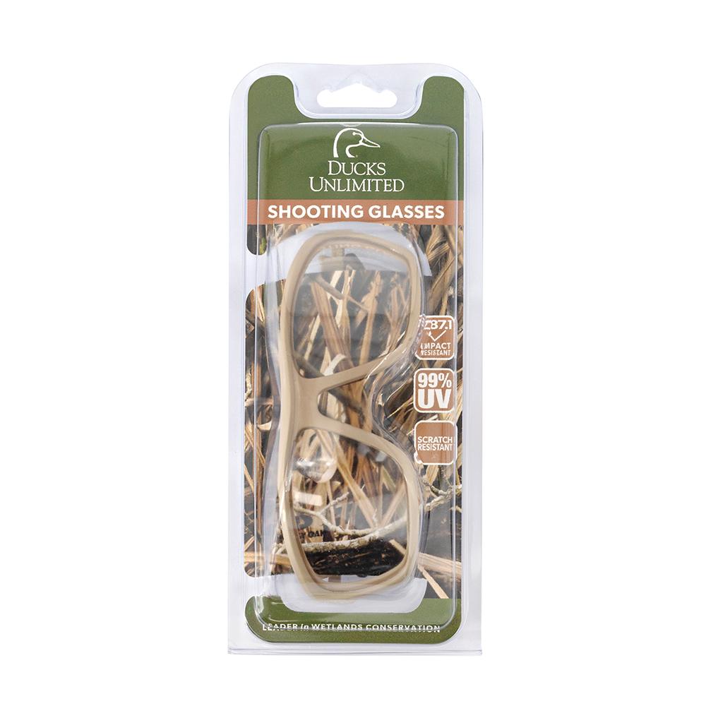 Ducks Unlimited Full-Frame Shooting Glasses Tan Frame with Clear Lens