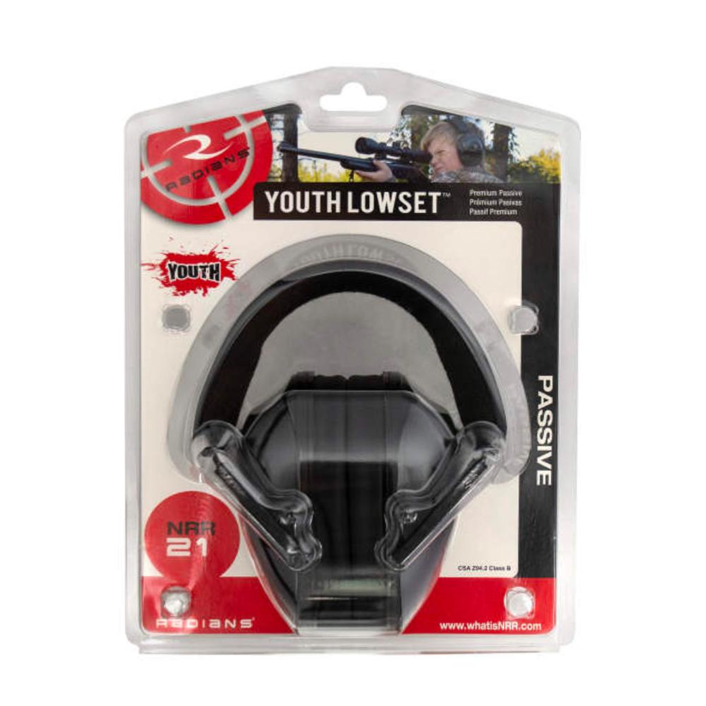 Radians Lowset Youth Passive Ear Muff 21dB Black