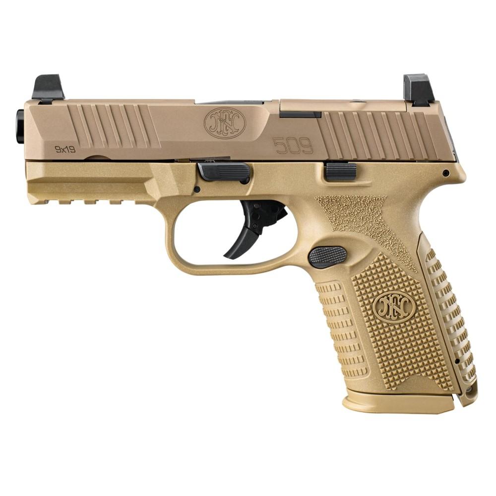 FN USA FN 509 Midsize MRD Handgun 9mm Luger 15rd Magazines (2) 4" Barrel FDE NMS