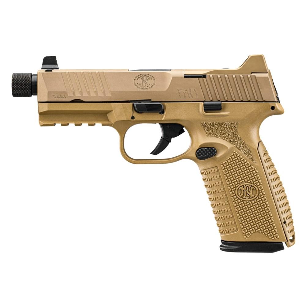 FN USA FN 510 Tactical Handgun 10mm 10rd Magazines (2) 4.71" Threaded Barrel FDE NMS Night Sights