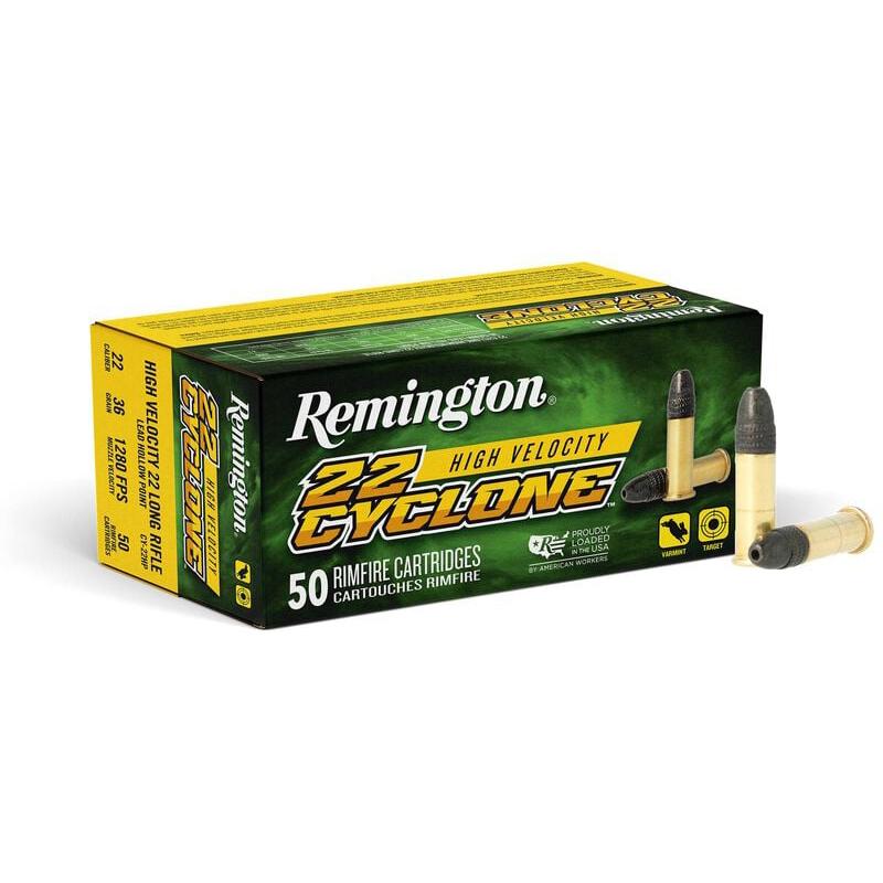REMINGTON RIMFIRE CYCLONE 22 LR HV 36GR HP AMMO 50RD
