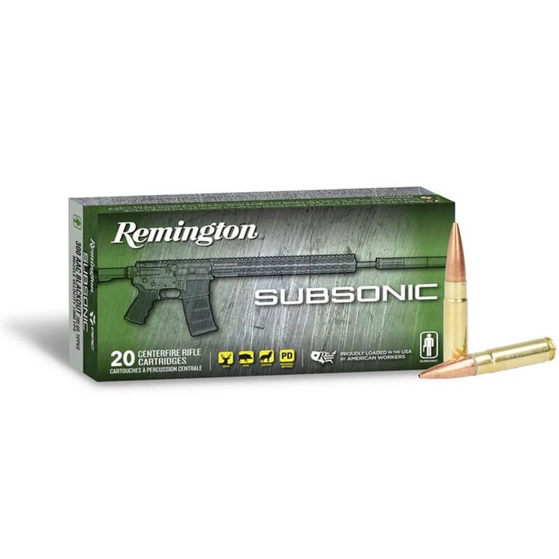 Remington Subsonic Rifle Ammunition .300 AAC Blackout 220gr OTFB 940 fps 20/ct .300 Blackout