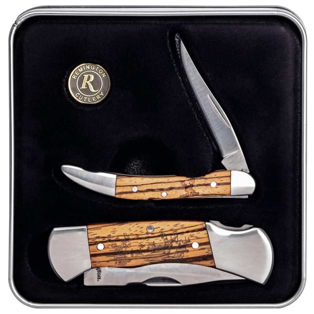 Remington Whitetail and Fox Tin Collector Gift Set Folding Knives-img-0