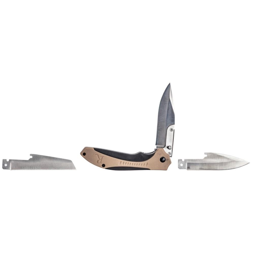 Remington RXB Liner Lock Folding Knife 4-1/2" Multi Blade Tan and Black-img-1