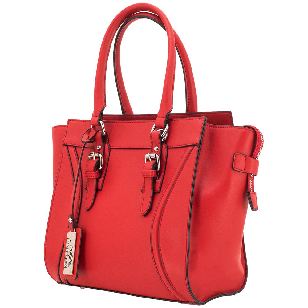 Cameleon Aphaea 49145 Conceal Carry Purse Tote, Red Vegan Leather