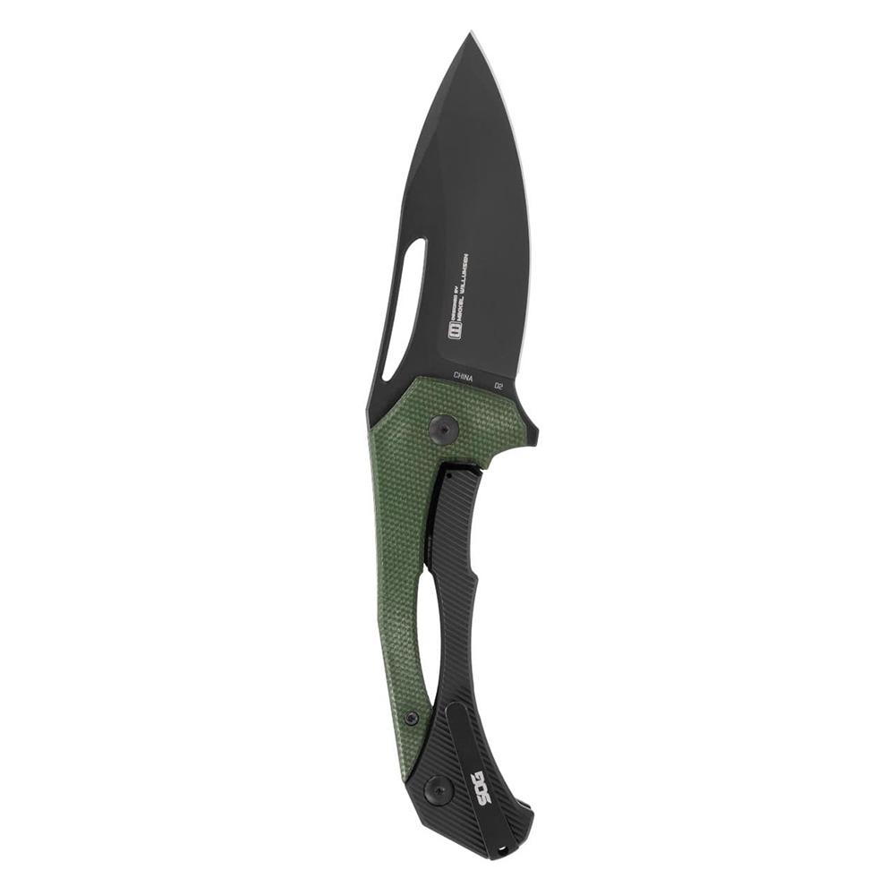 SOG KNIFE 3.7in Blade BULWARK FL / OD GREEN/SATIN PRESENTATION BOX FOLDING