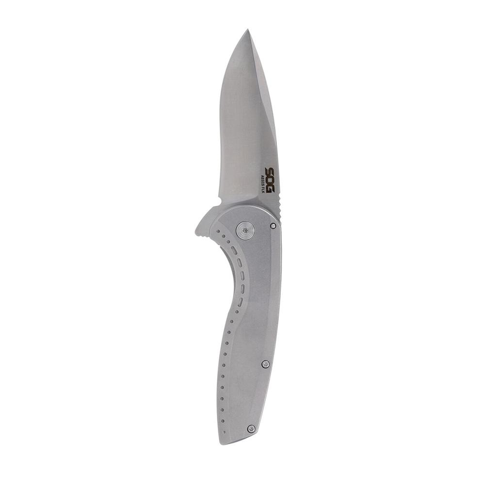 SOG Knives Aegis FLK 2.0 Folding Knife 3-1/4 Drop Point Blade Silver Blister