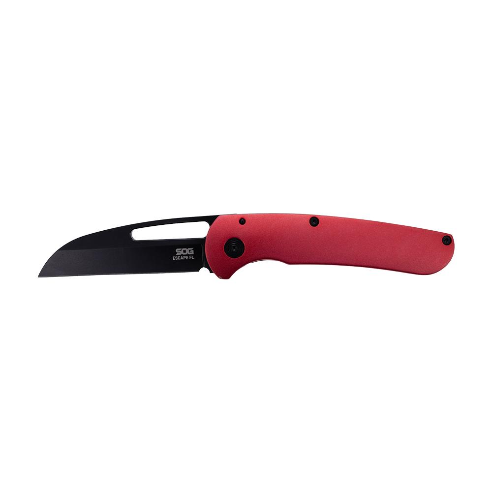 SOG Knives Escape FL Folding Knife 3 Sheepsfoot Blade Red Black
