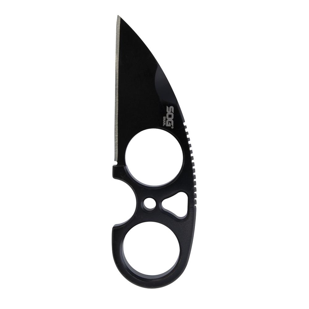 SOG Knives Snarl Blackout Fixed Blade Knife 2.3 Sheepsfoot Blade Black Blister
