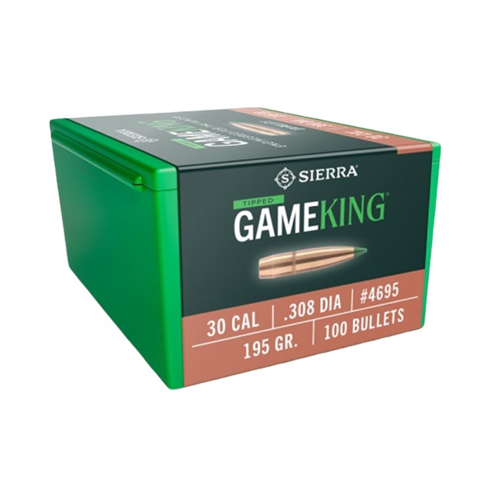 Sierra Tipped Gameking Rifle Bullets 30 Cal 195 Gr TGK 100/Ct