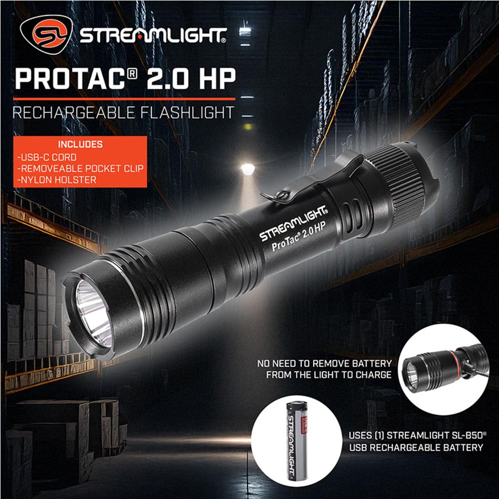 Streamlight Protac 2.0 HP Flashlight 2000 Lumens Black