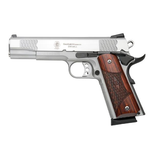 Smith & Wesson S&W M1911 E-Series Handgun .45 Auto 8rd Magazines(2) 5" Barrel Wood Grips .45 ACP