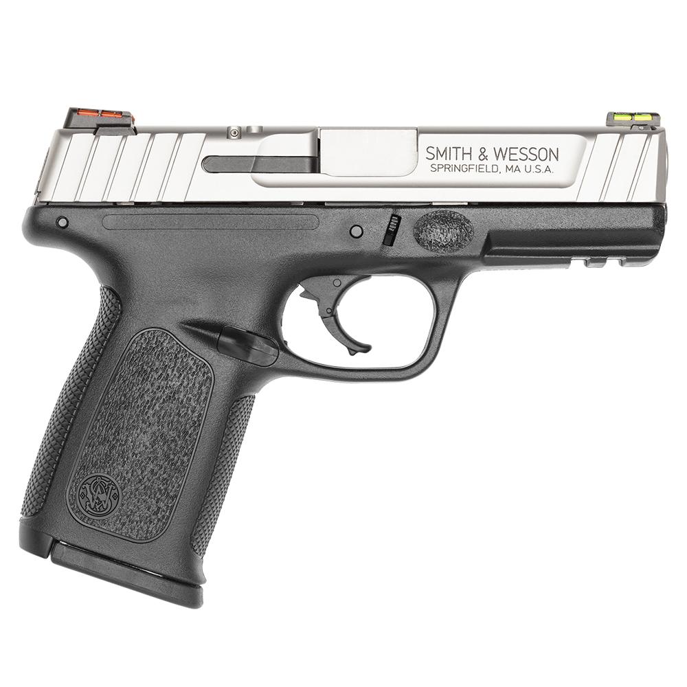 Smith & Wesson SD40 VE Handgun 40 S&W 10rd Magazine 4 Barrel Two Tone Black Silver CA Compliant USED