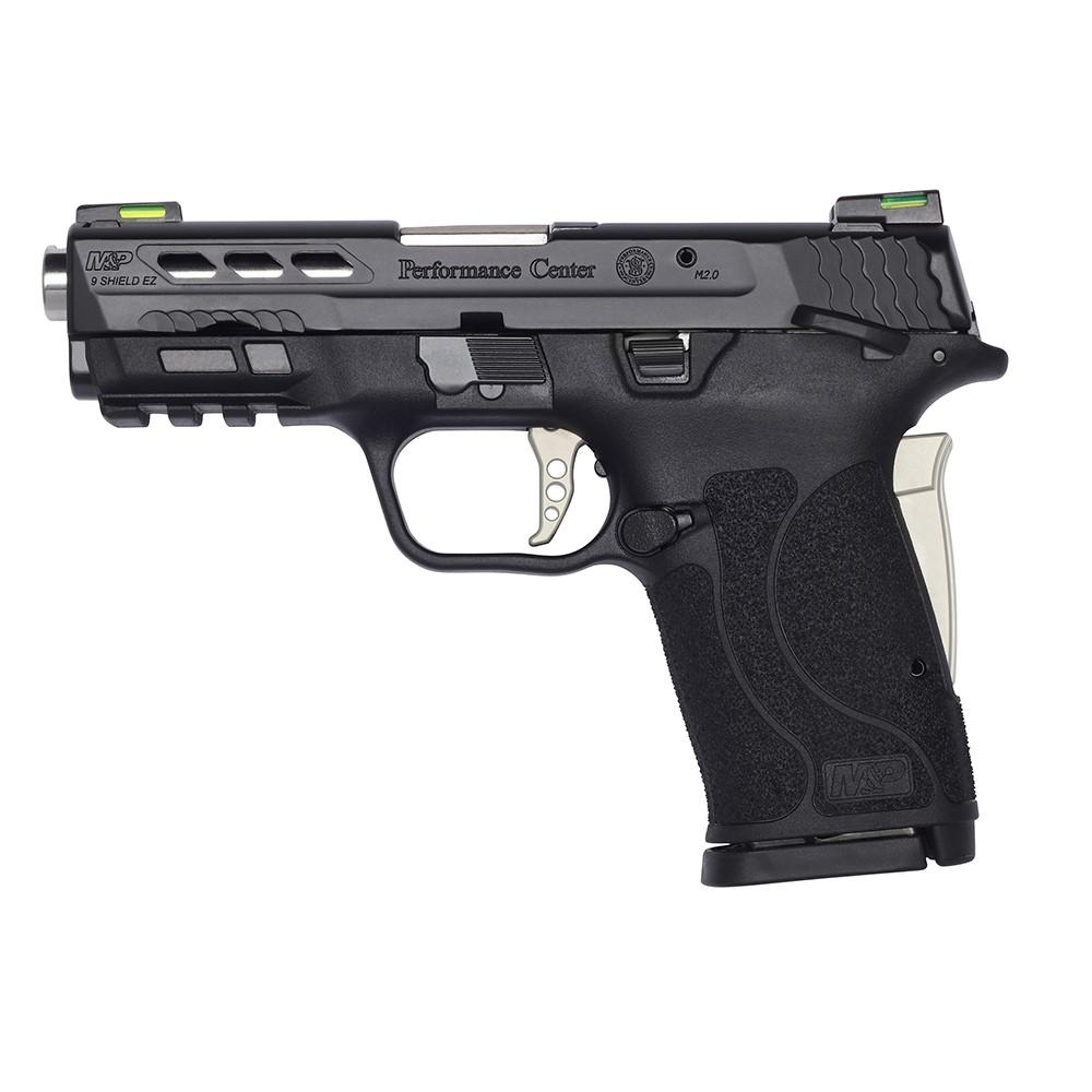 Smith & Wesson M&P Shield EZ Performance Center Silver 9mm Luger 8rd Magazine 3.83" Ported Barrel Thumb Safety…