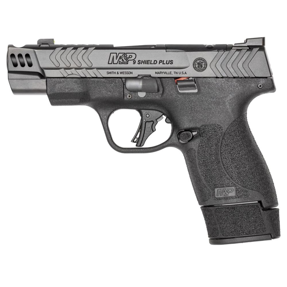 Smith & Wesson S&W PC M&P 9 Shield Plus Carry Comp Handgun 9mm Luger 10/13/15rd Magazines 4" Barrel Optic Ready No…