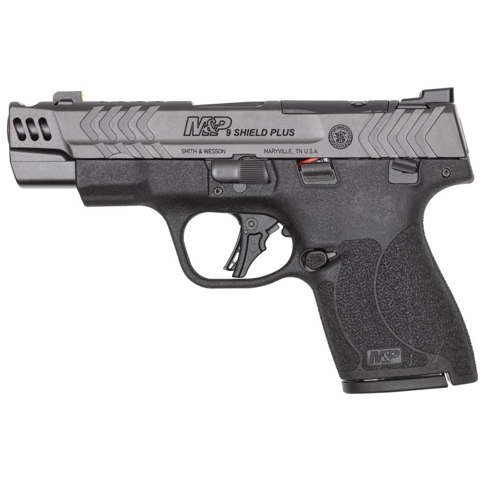 Smith & Wesson S&W PC M&P 9 Shield Plus Carry Comp Handgun 9mm Luger 10rd Magazines(2) 4" Barrel Thumb Safety