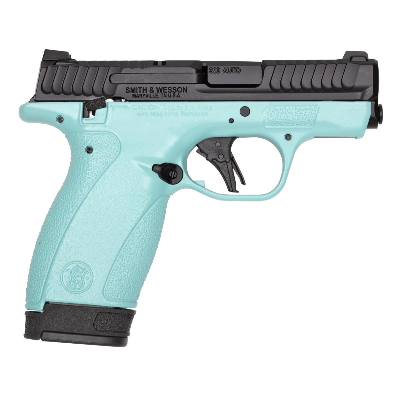 Smith & Wesson M&P Bodyguard 2.0 Handgun .380 Auto 10RD (1) & 12RD (1) Magazines 2.75" Barrel Robin's Egg Blue Grip Thumb Safety