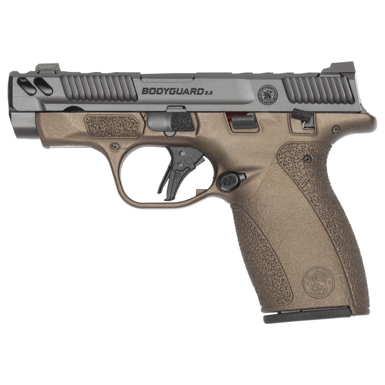 S&W PC Bodyguard 2.0 Midnight Bronze Carry Comp Handgun .380 Auto 10(1)&12(1)rd Magazines 3.1 Comp Barrel Thumb Safety