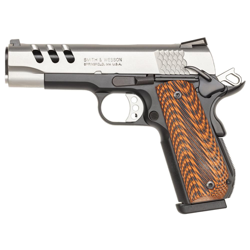 Smith & Wesson Performance Center 1911 Handgun .45 ACP 9rd Magazine 4.25" Barrel 2 Tone Brown Grips