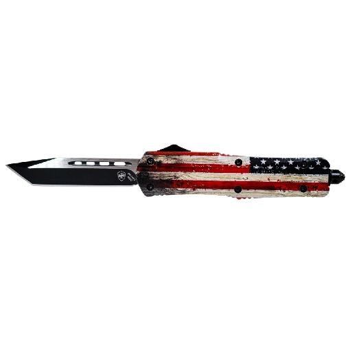 Templar Knife Large 3-1/2" Tanto Blade Wood US Flag-img-1