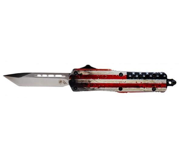 Templar Knife OTF Small 2-1/4" Tanto Blade Wood US Flag-img-1