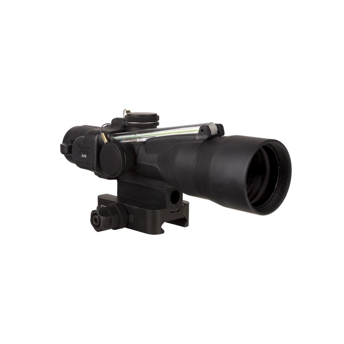 Trijicon Compact ACOG 3x30 Rifle Scope Green Chevron .223/62gr. Illuminated Black w/ Mount