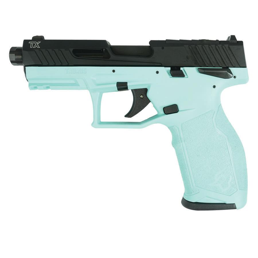 Taurus 2TX22 TORO Handgun .22 LR 10rd Magazines(2) 4.6" Threaded Barrel Black Slide/Cyan Frame