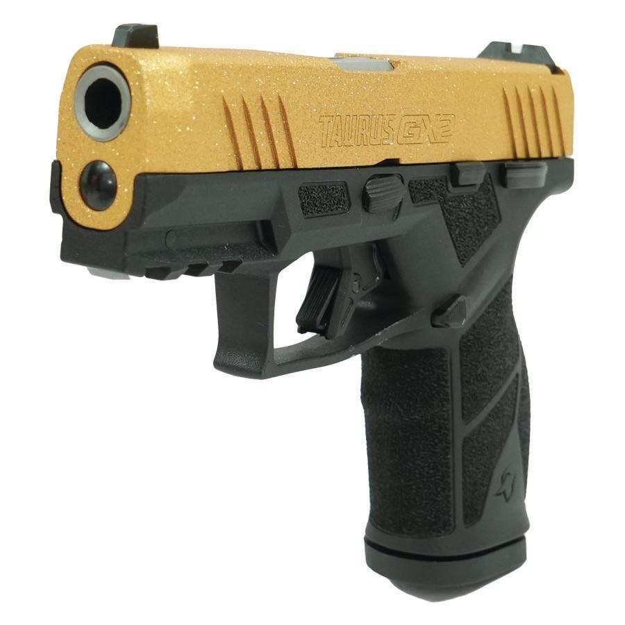 Taurus GX2 "Gold Glitter" Handgun 9mm Luger 13rd Magazines (2) 3.38" Barrel Black Frame/Custom Slide