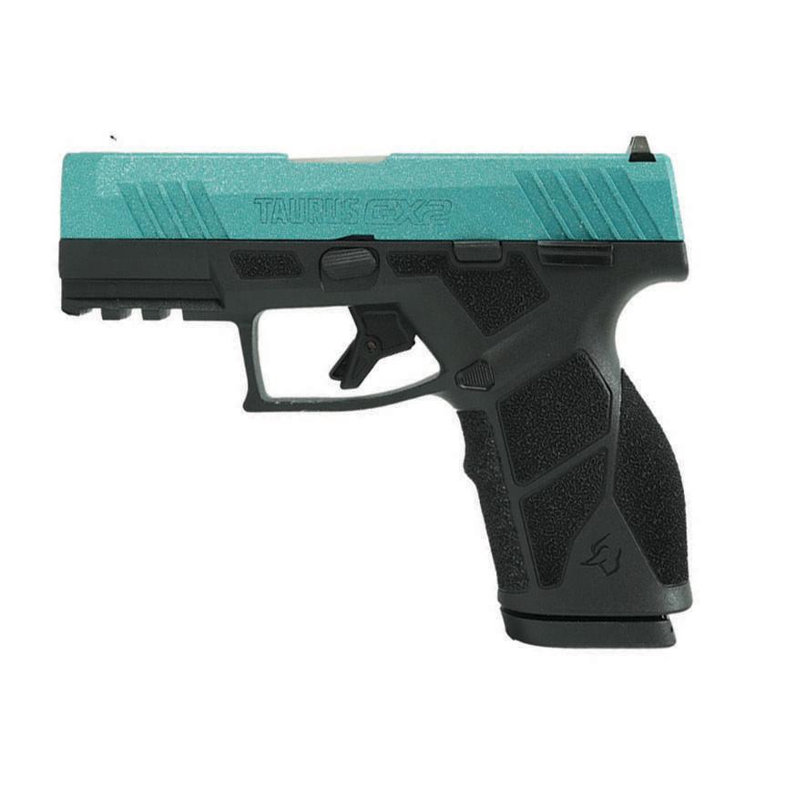 Taurus GX2 "Robin's Egg Blue Glitter" Handgun 9mm Luger 13rd Magazines (2) 3.38" Barrel Black Frame/Custom Slide