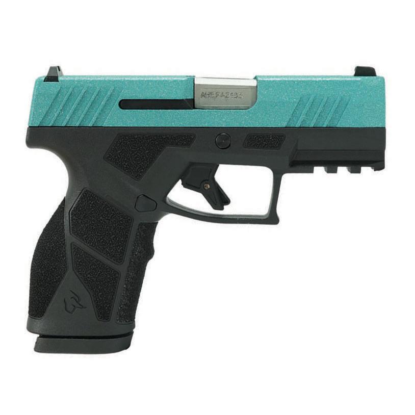 Taurus GX2 Robin's Egg Blue Glitter Handgun 9mm Luger 13rd Magazines (2) 3.38 Barrel Black Frame/Custom Slide - Taurus - 9mm Luger for sale at TheGunDock