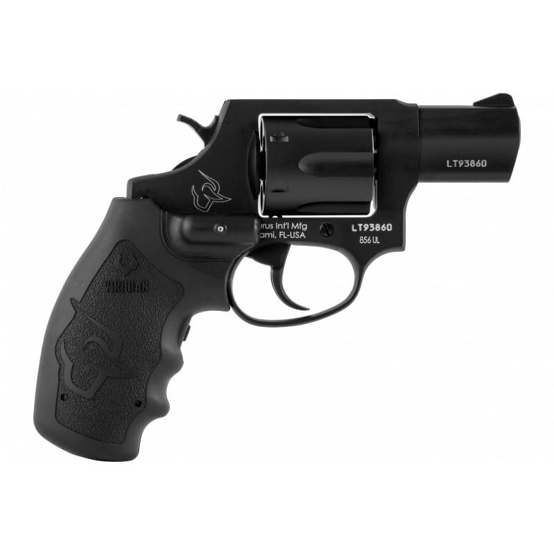 Taurus 856 Ultra-Lite .38 Spl +P Revolver, 2" Barrel, 6-Round, Anodized Matte Black, Viridian Red Laser Grip - Taurus - 38 Special