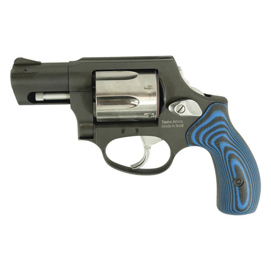 Taurus 856 Handgun .38 Spl 6rd Capacity 2 Barrel Matte Black Frame Stainless Cylinder VZ Blue Grip - Taurus - 38 SPECIAL +P
