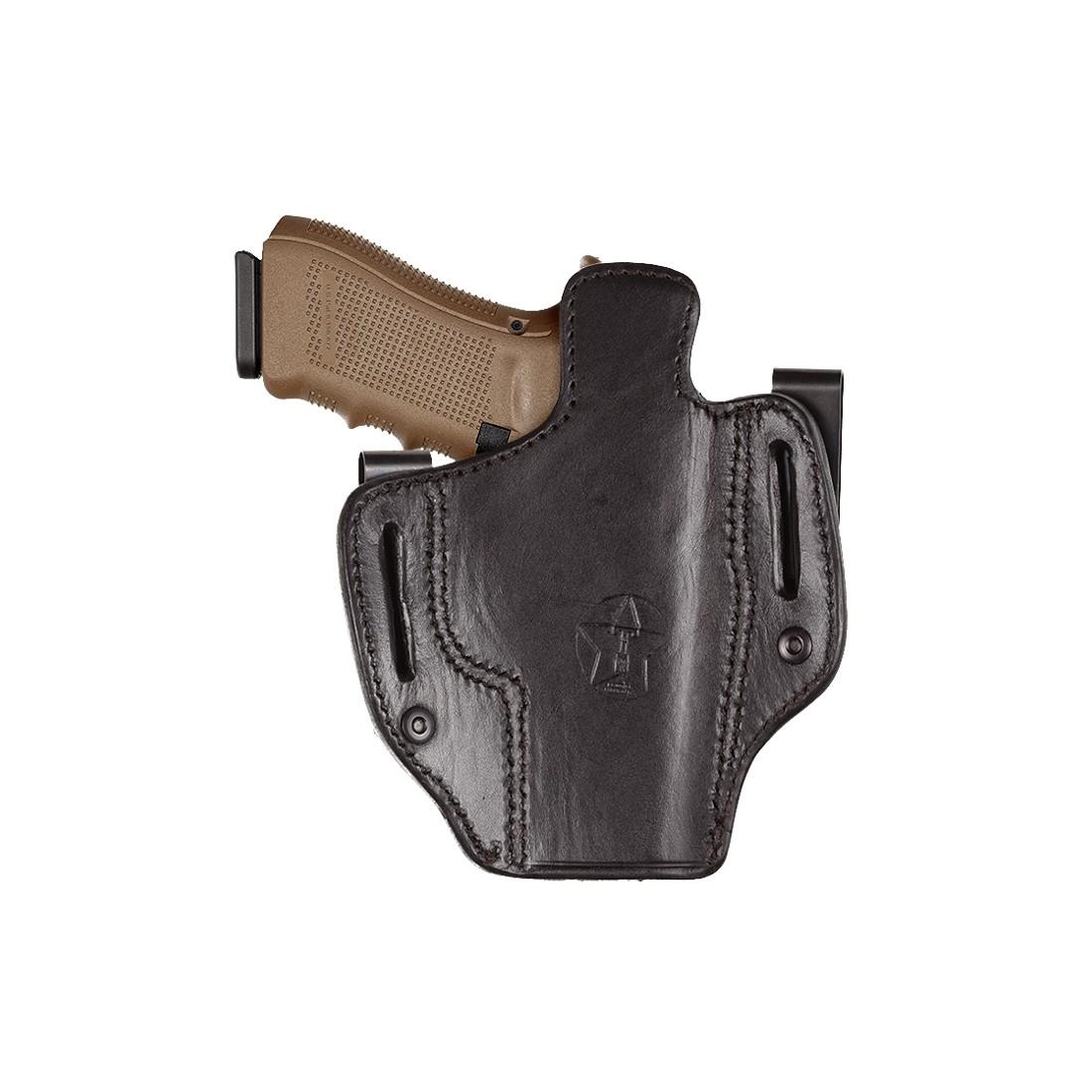 Tagua TX-DCH-310 Belt Holster, Glock 19/23/32, Right Hand, Black Leather