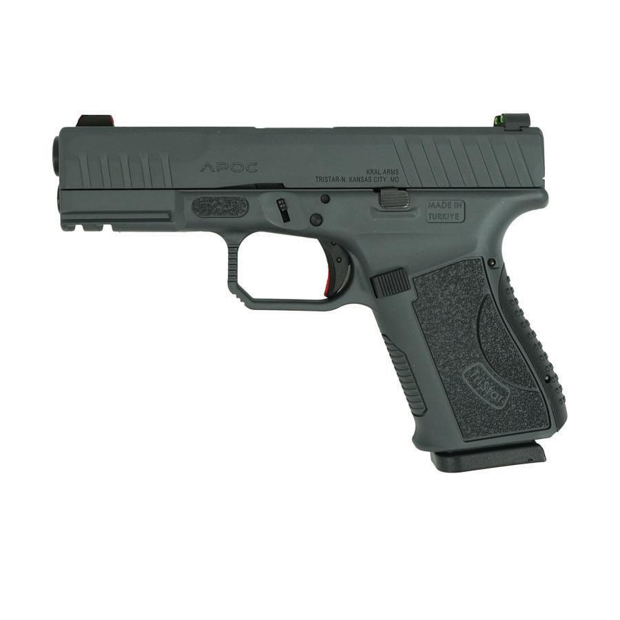 Tristar APOC Handgun 9mm Luger 15rd Magazine(2) 4" Barrel Fiber Optic Sights Black Sniper Gray