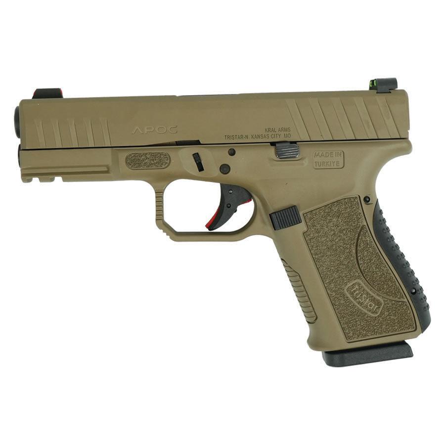 Tristar APOC Handgun 9mm Luger 15rd Magazine(2) 4" Barrel Fiber Optic Sights FDE