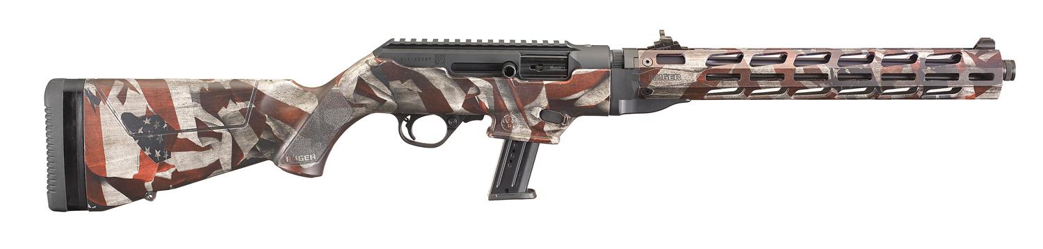 Ruger PC Carbine 9mm Luger 17rd Magazine 16.12" Barrel American Flag Camo -img-0