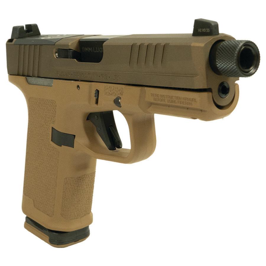 Ruger RXM 9mm 15Rd 4.5In TB Blk Poly Frame Tan Frnt NS Slide Lock